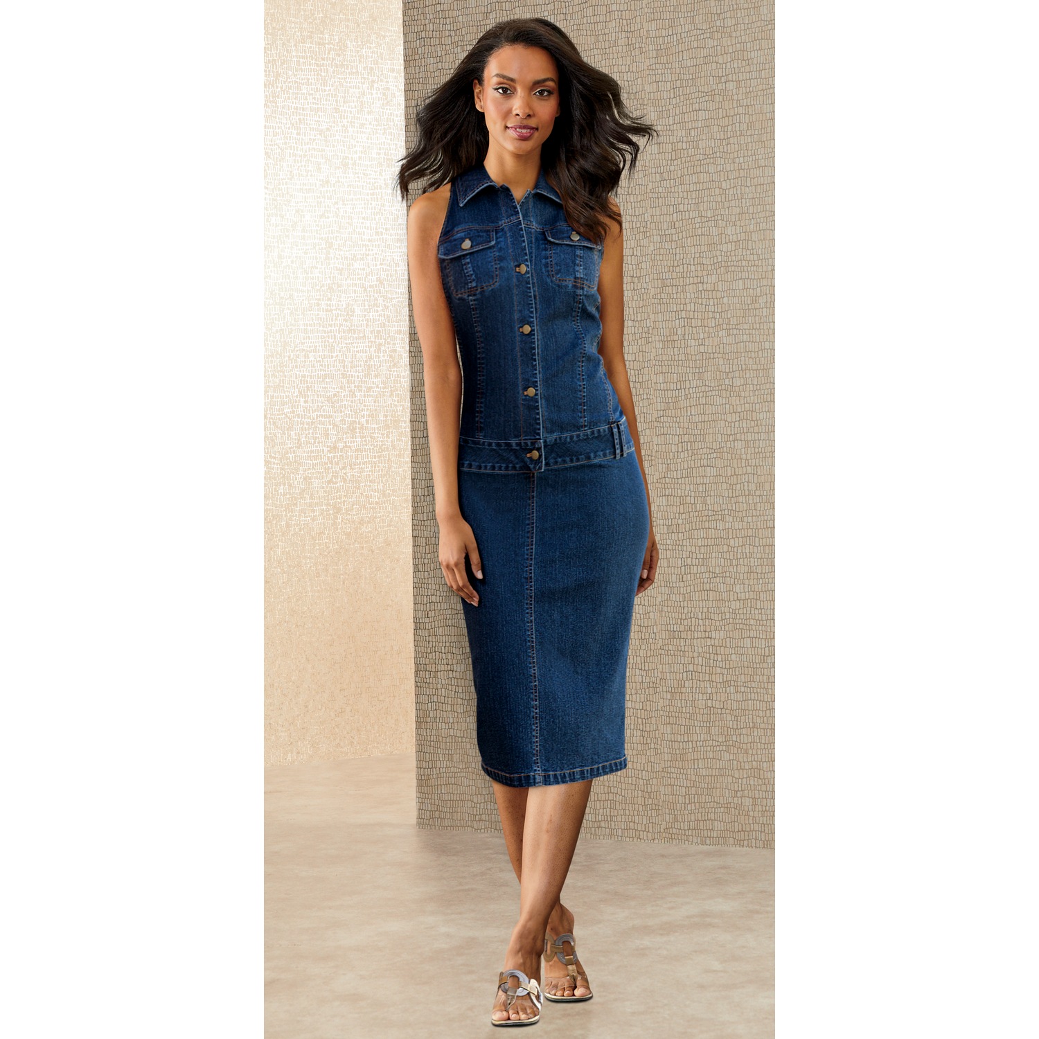 Stretch Denim Dress | Midnight Velvet