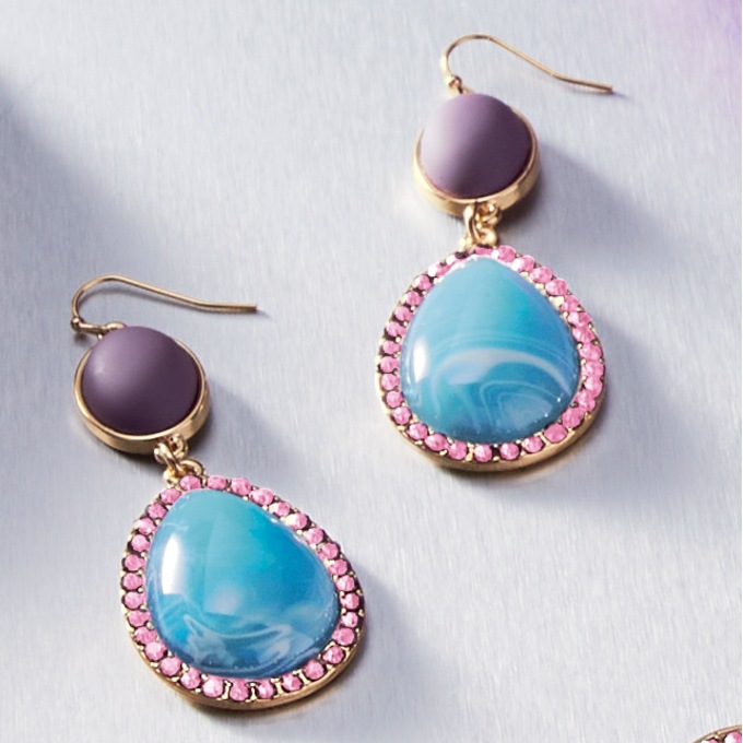 Ornate Blues/Purple Earrings, , large