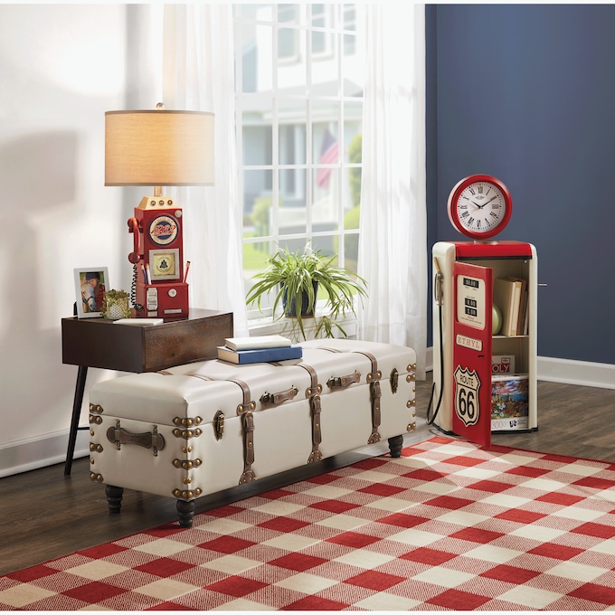 Lee Buckle Storage Bench, Cream, large