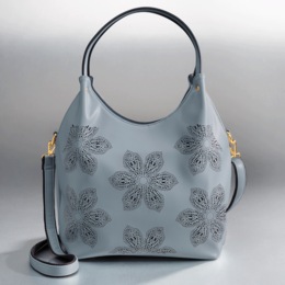 Elie Laser Cut Floral Hobo, , large