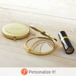 Gold Compact Makeup Mirror, , large