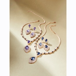 Embellished Pear-Shape Crystal Necklace &amp; Earring Set, , large