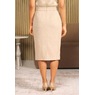 Rebecca Tweed Women's Skirt Suit with Tie-Bow and Feather-Trimmed Jacket, , large