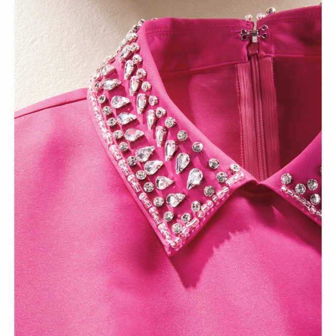 Kalisa Embellished Collar Sheath Dress, , large