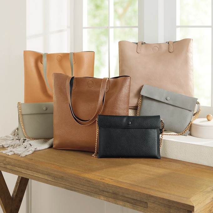 Personalized 2-Piece Reversible Tote Set, , large