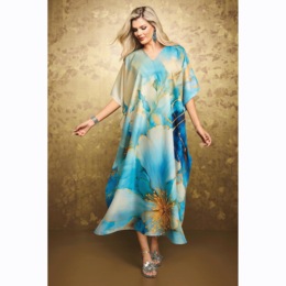 Alessia Women&rsquo;s Long Maxi Caftan with V-Neckline, , large