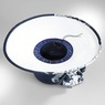 Herena Wide-Brim Navy & White Ribbon Hat with Rosette – Elegant Women’s Derby or Church Hat with Adjustable Fit, , large