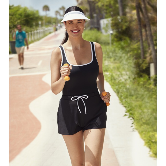 Colorblock Sport Jogger Swimsuit, , large