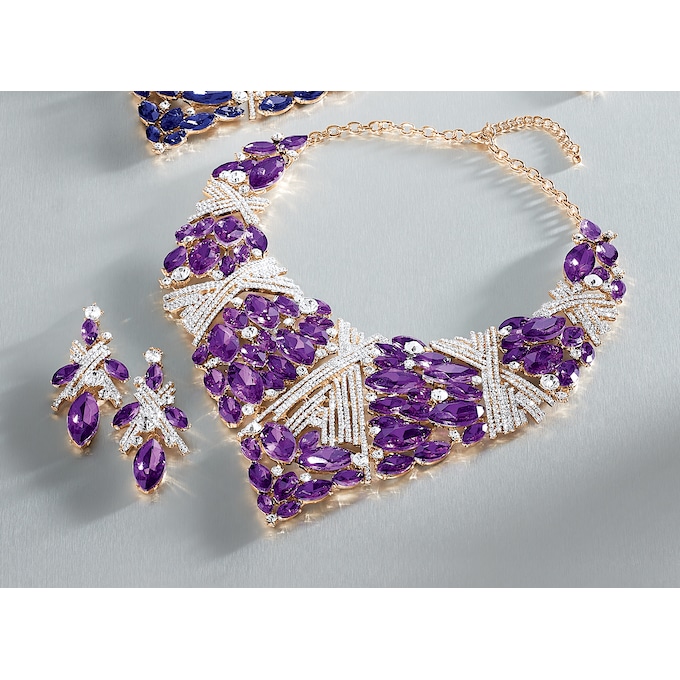 Crystal Marquise Necklace and Earring Set, , large