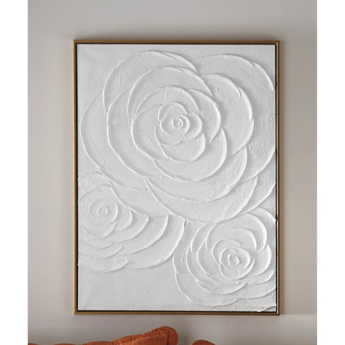 Framed Textured Floral Canvas, , large