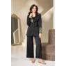Therese Embellished Wide-Leg Pant Suit for Women with Embroidered Beaded Jacket, , large