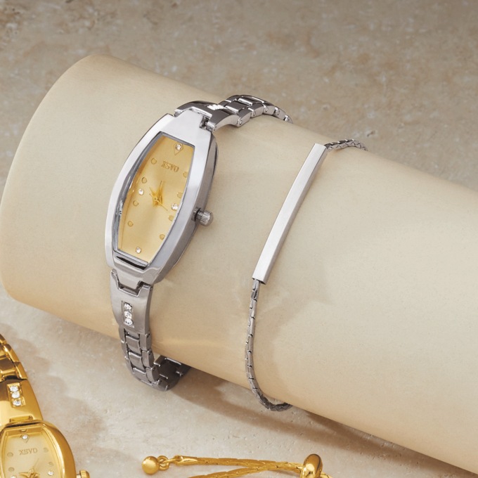 Oblong Watch & Bracelet Set, , large