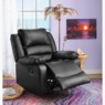Overstuffed Plush Comfort Recliner Chair, Black, large