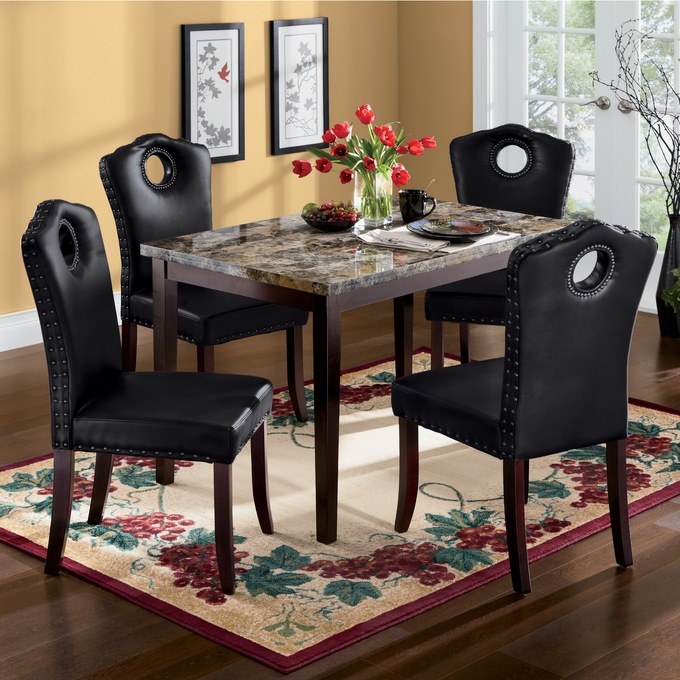 High Back Dining Chair with Nailhead Trim