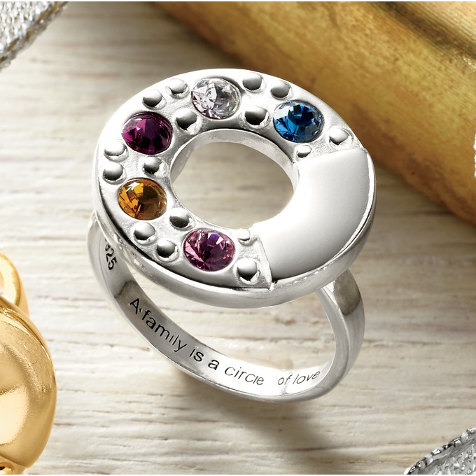 Personalized Birthstone Family Ring, , large