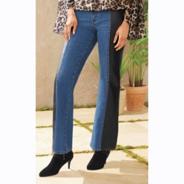 Tessa Faux Leather Trim Jean, , large