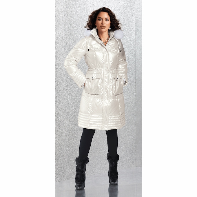 Long Hooded Puff Coat, , large