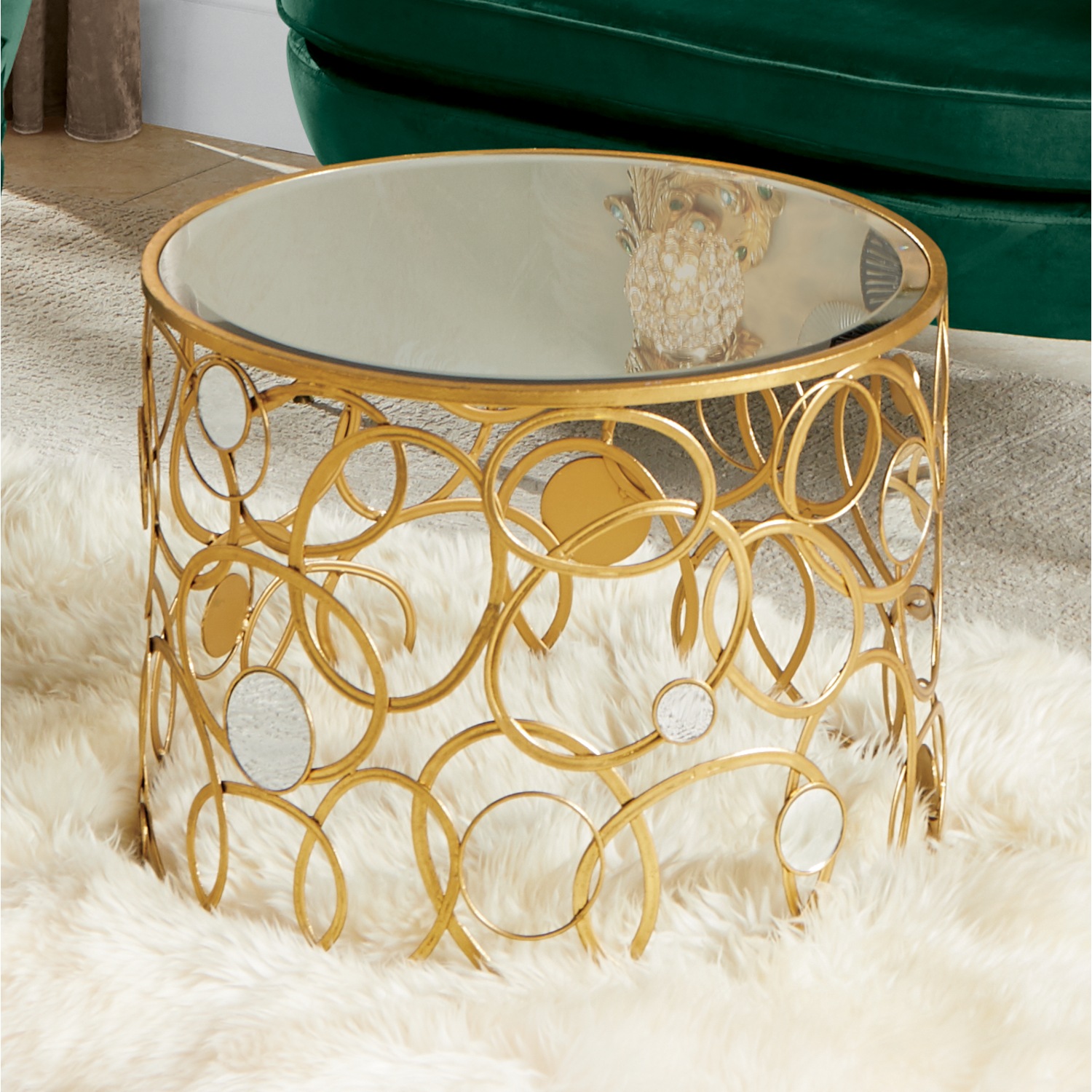 MirrorTop Coffee Table Midnight Velvet