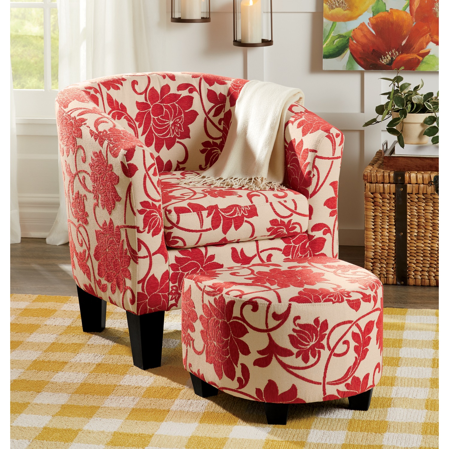 Crestview Accent Chair & Ottoman | Midnight Velvet