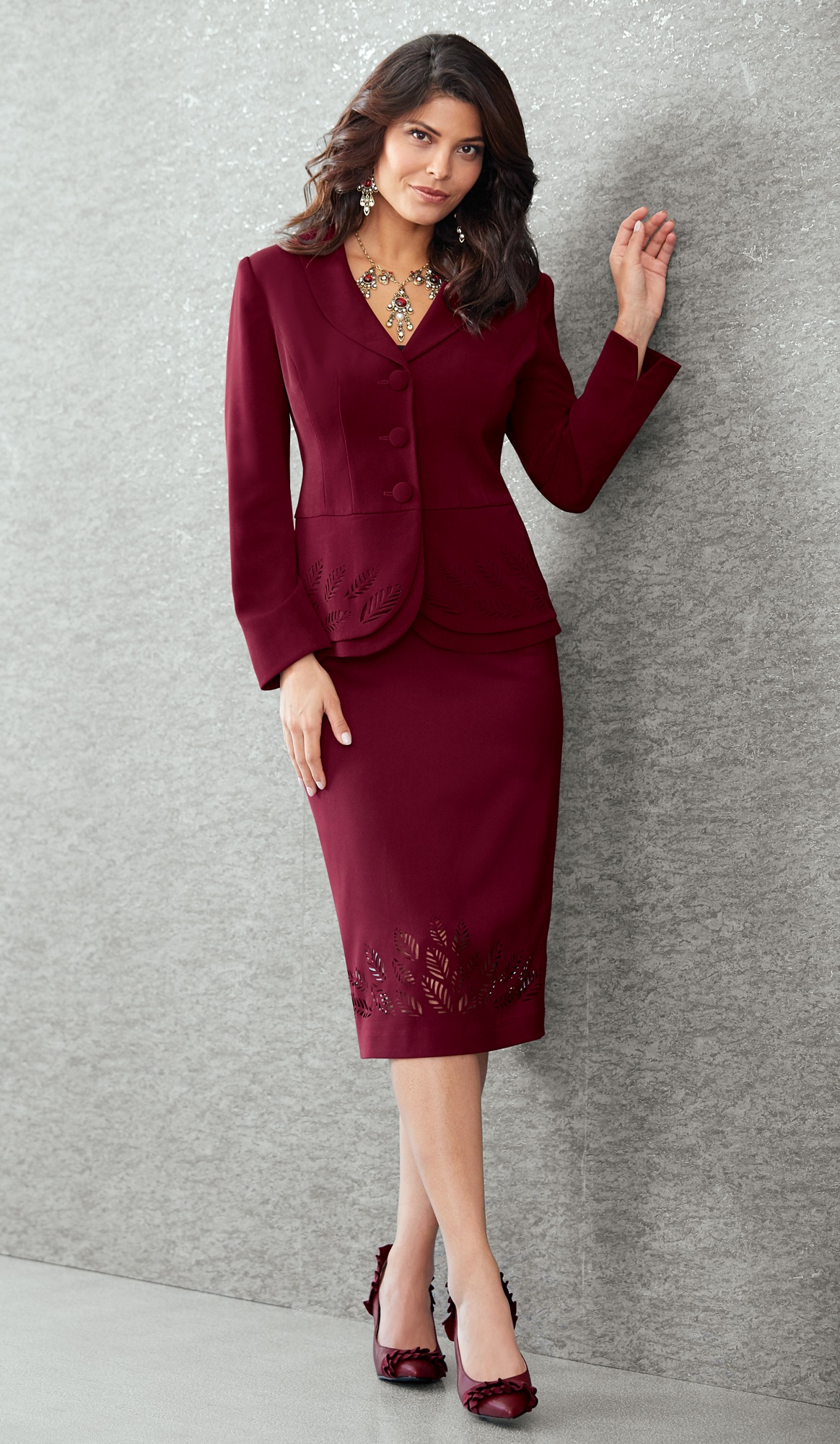 Velvet skirt suit Clearance