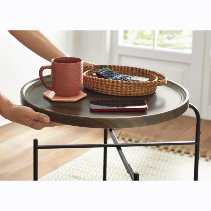 Tray-Top Rolling Accent Table, , large