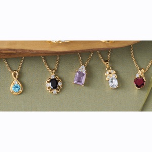 Gemz 5-Piece Gemstone Pendant Set, , large
