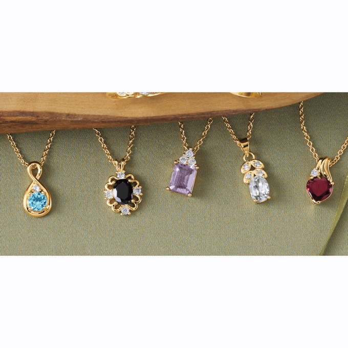 Gemz 5-Piece Gemstone Pendant Set, , large