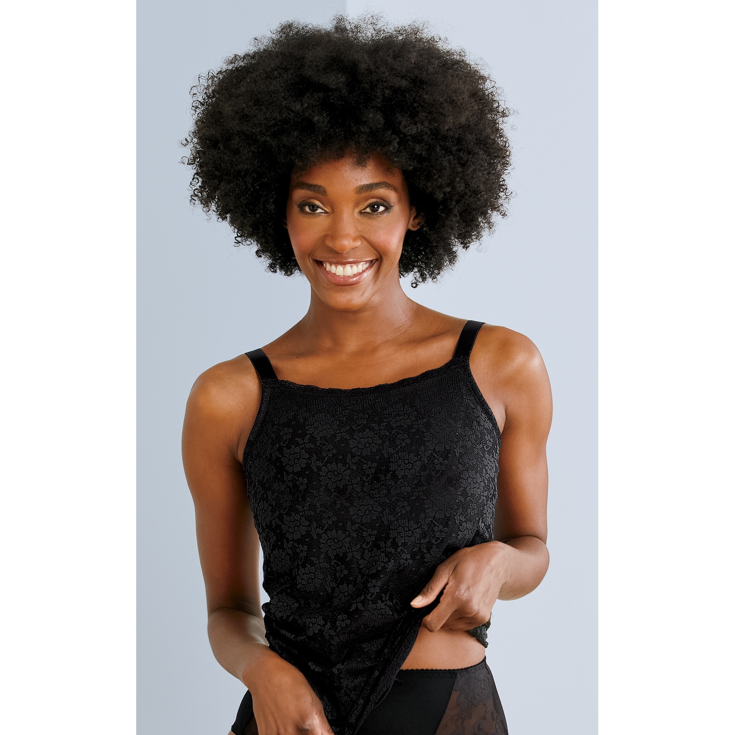 Full Size Lace Detail V-Neck Tank main image 0