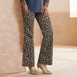 Leopard Flared-Leg Jean, , large