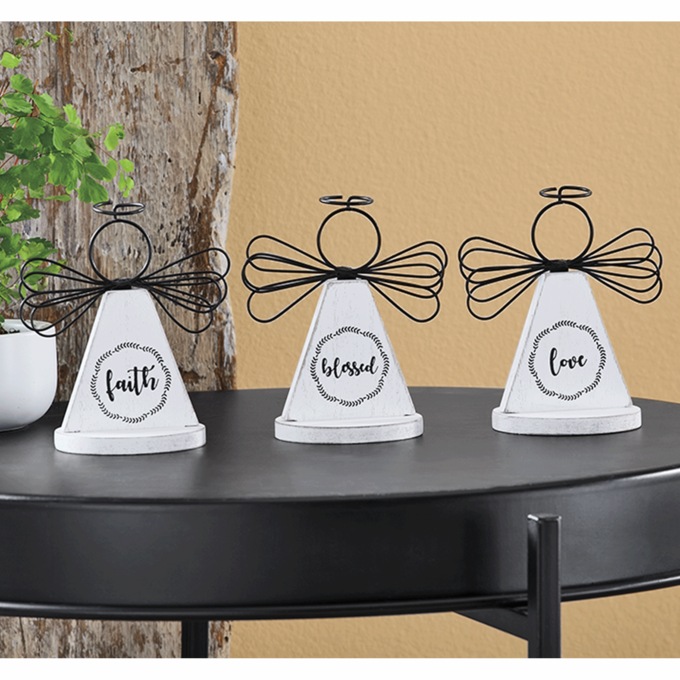 Set of 3 Wire Angel Figurines, , large