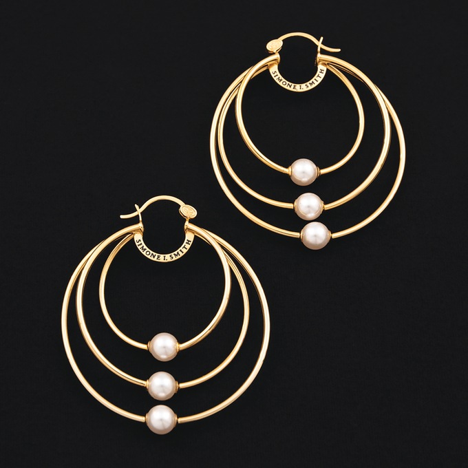 SIS Lady of Serenity Faux-Pearl Hoops - Oprah's Favorite Things, , large