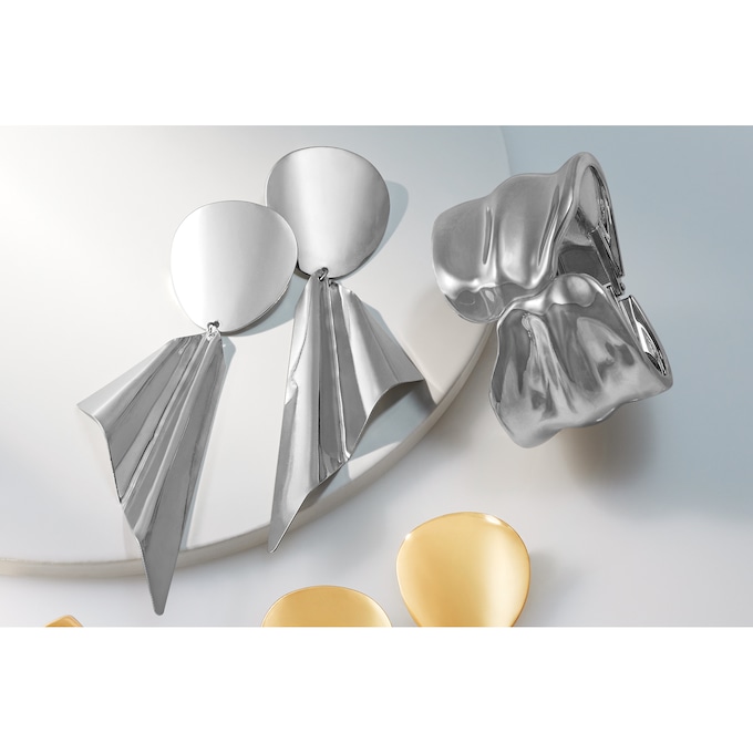 Wave Hinge Bangle & Drop Earrings - Buy Both and Save, , large