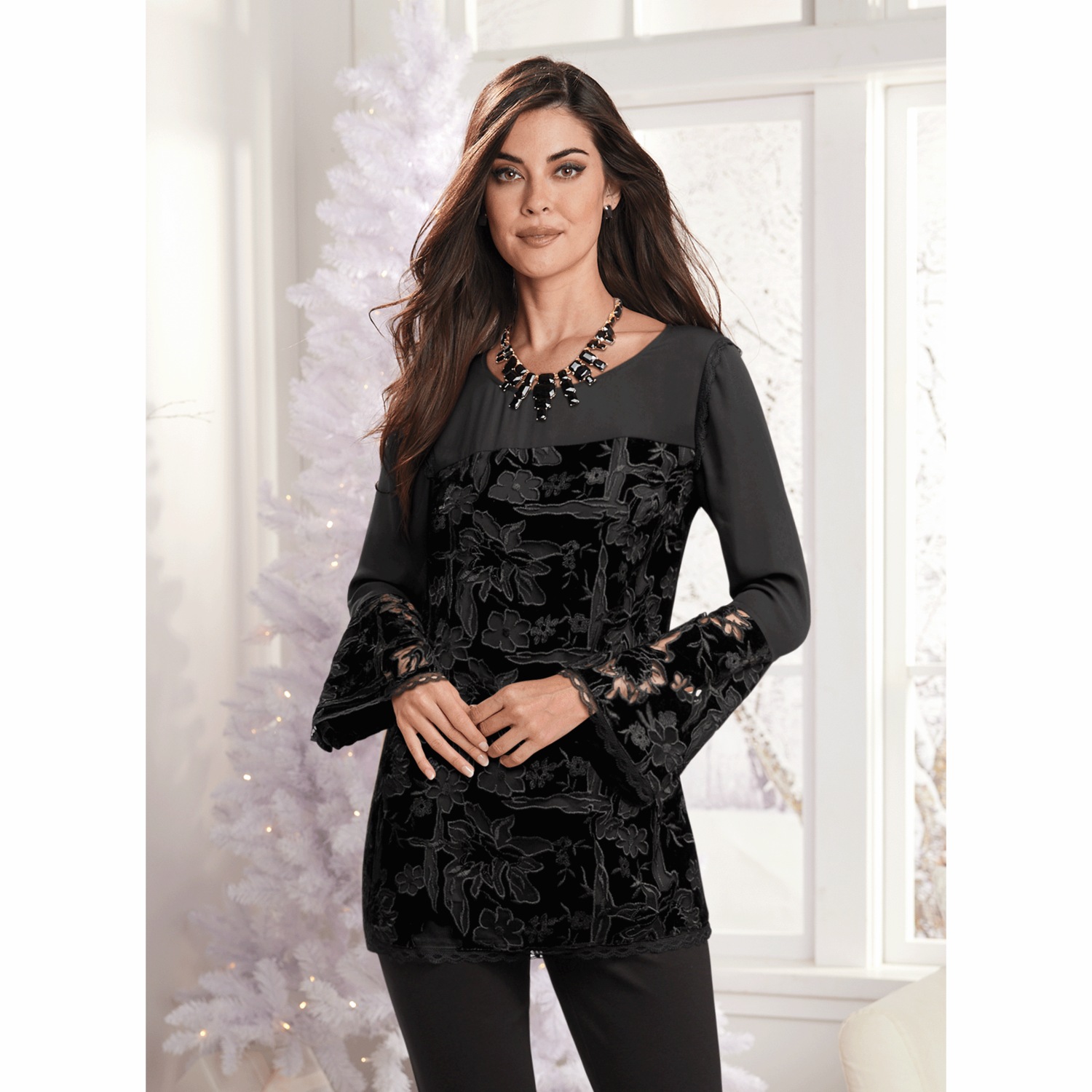 Luna Lace Top Midnight Velvet