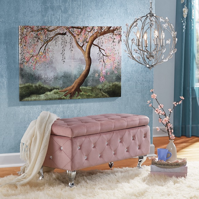 Crystal Tufted Storage Bench, , large