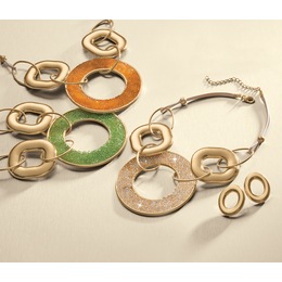 Crystal Circle Necklace and Earring Set, , large
