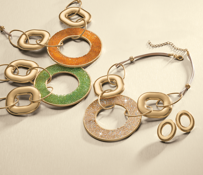 Crystal Circle Necklace and Earring Set, , large