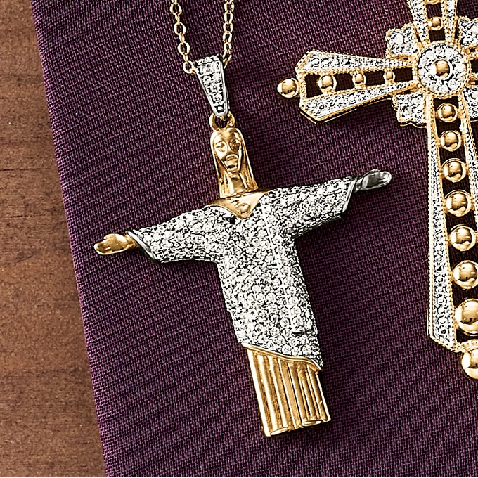 Crystal Jesus Pendant, , large
