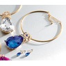 Slide Crystal Teardrop Necklace and Earring Set, , large