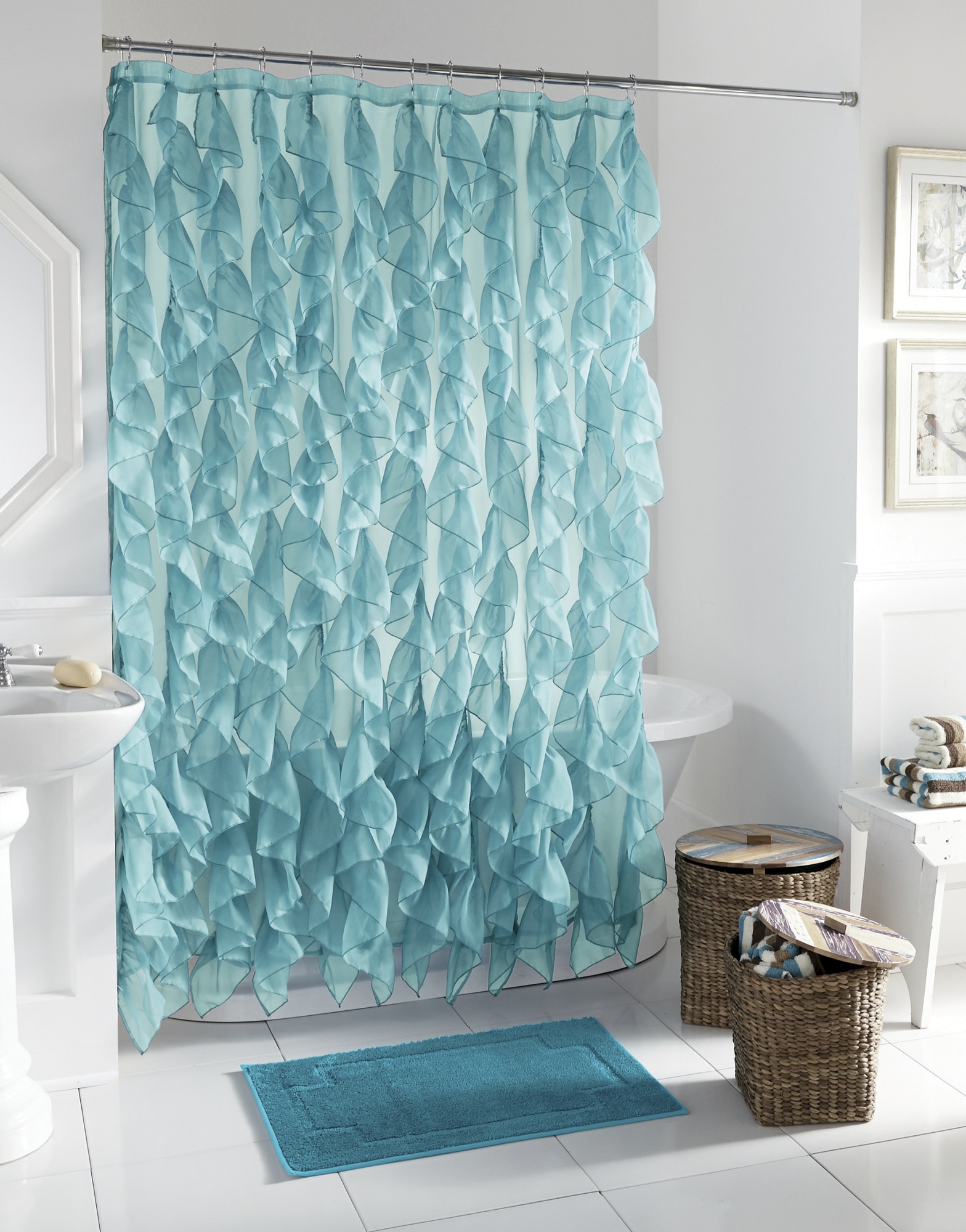 teal shower curtain