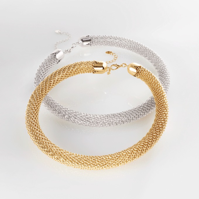 Flexible Metal Mesh Necklace, , large