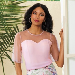 Lola Lace Knit Top, , large