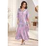 Alluring Long Caftan with V-Neck, Soft Pink, large