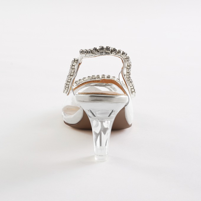 Classique Rhinestone Clear Lucite Pump for Women with Slingback Styling, , large
