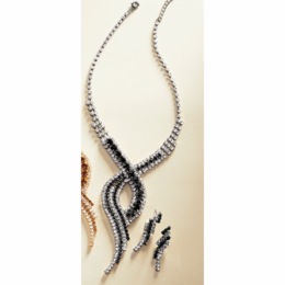 Crystal Swirl Drop Necklace &amp; Earring Set, , large
