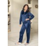 Pearla Satin Active Set for Women with Bomber Jacket and Faux-Pearl Trim, , large