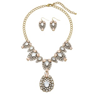 Vintage Crystal Necklace/Earring Set, , large