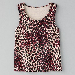 Betty Knit Tank, Russet Brown Leopard Print, large