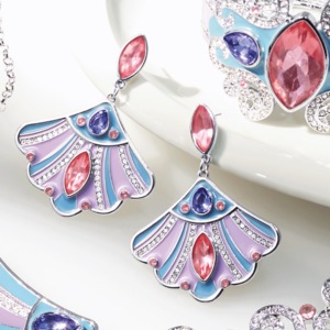 Crystal/Enamel Earrings, , large