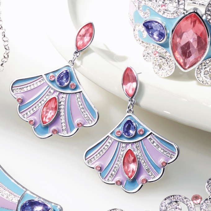 Crystal/Enamel Earrings, , large