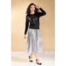 Mya Metallic Shimmer Full Pleated Midi Skirt, , large